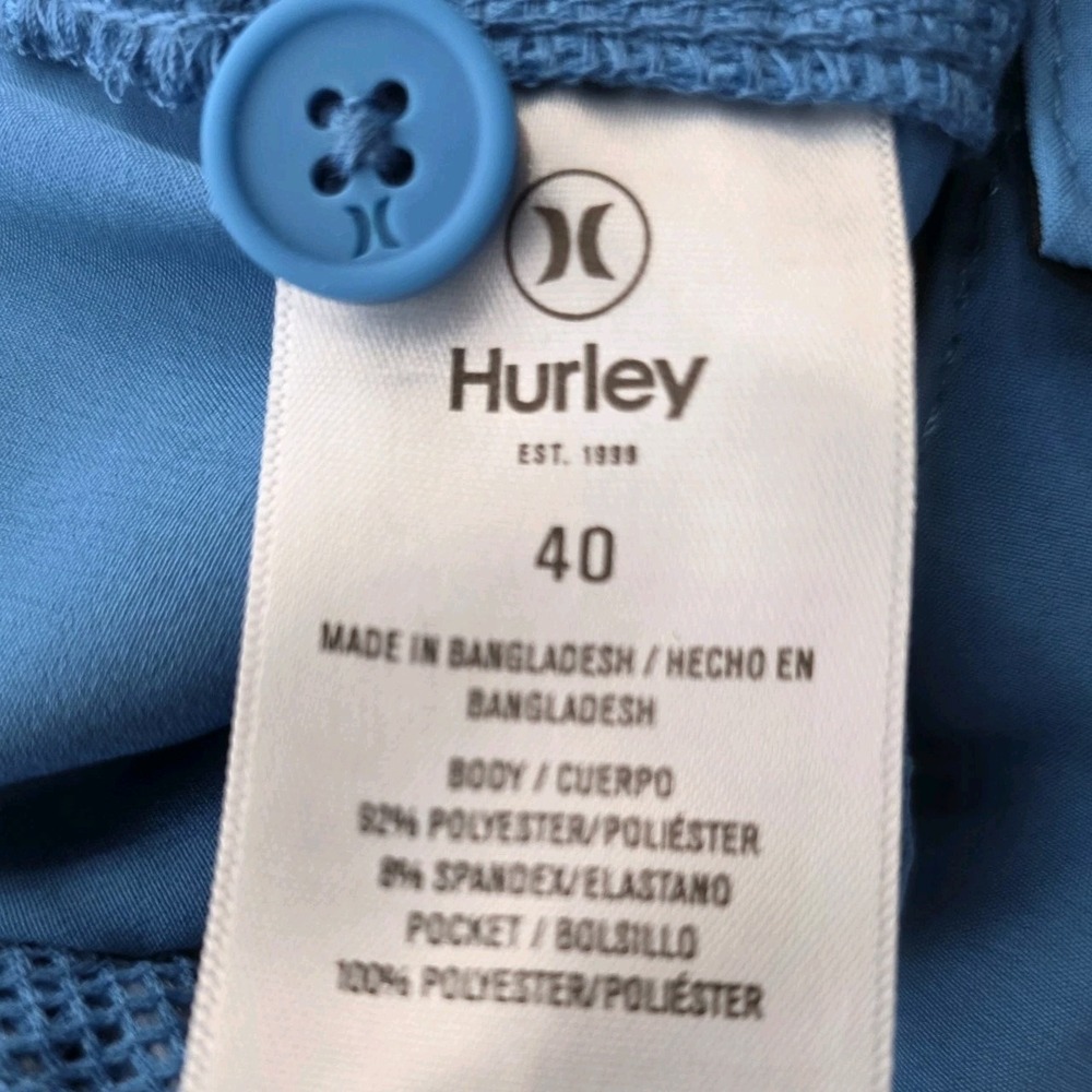 Hurley Men's Seaview Blue Short All Day Hybrid 4-Way Stretch Wicking Active - Picture 7 of 8